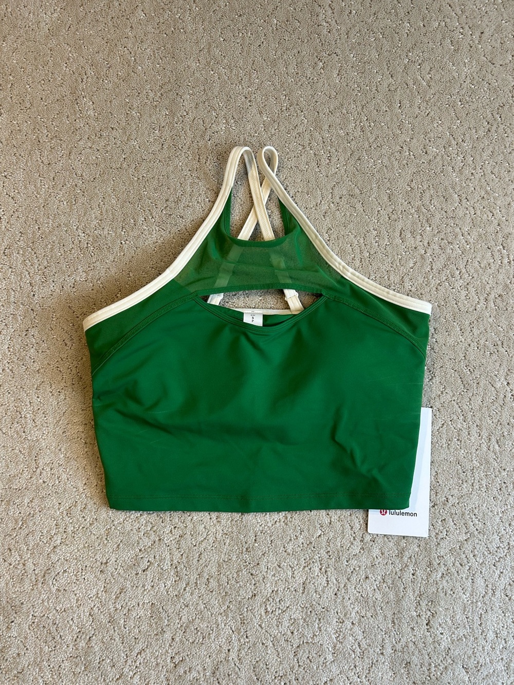 NWT Lululemon Women’s Green Ace Advantage Mesh-Panel Tennis Tank Top Sz Small